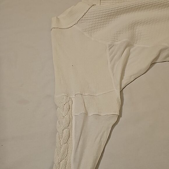 Free People Josie Waffle-Knit Top White S - Picture 7 of 10